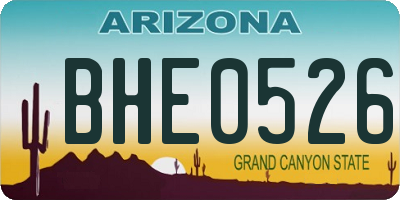 AZ license plate BHE0526