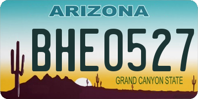 AZ license plate BHE0527
