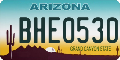 AZ license plate BHE0530