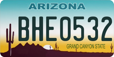 AZ license plate BHE0532