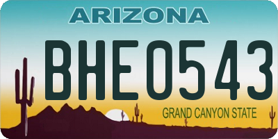 AZ license plate BHE0543