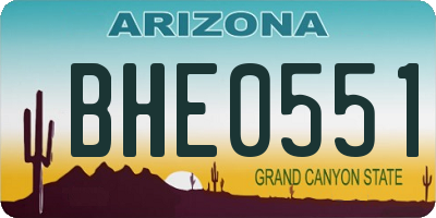 AZ license plate BHE0551