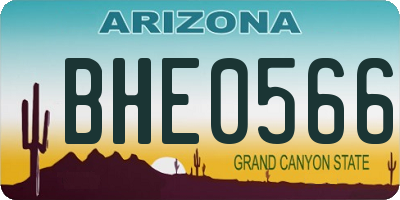 AZ license plate BHE0566