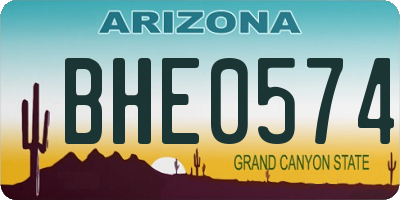 AZ license plate BHE0574