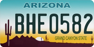 AZ license plate BHE0582