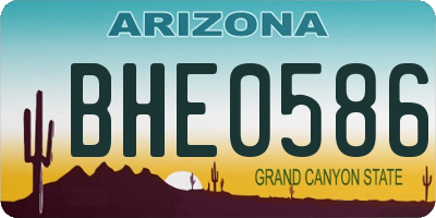 AZ license plate BHE0586