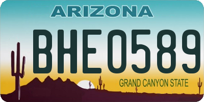 AZ license plate BHE0589