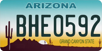 AZ license plate BHE0592
