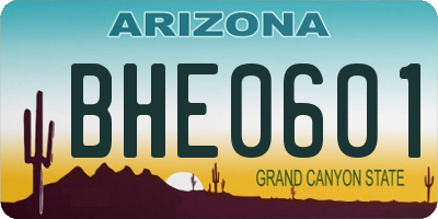 AZ license plate BHE0601