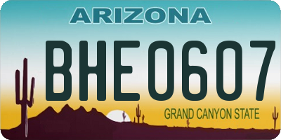 AZ license plate BHE0607