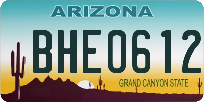 AZ license plate BHE0612