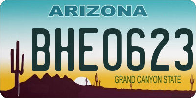 AZ license plate BHE0623