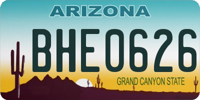 AZ license plate BHE0626
