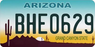 AZ license plate BHE0629