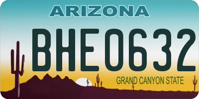 AZ license plate BHE0632
