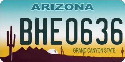 AZ license plate BHE0636