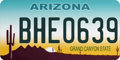 AZ license plate BHE0639