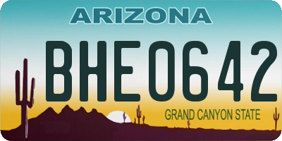 AZ license plate BHE0642