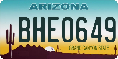 AZ license plate BHE0649