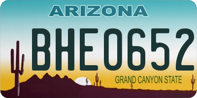 AZ license plate BHE0652