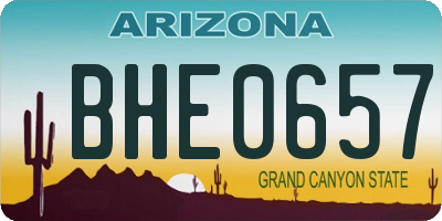 AZ license plate BHE0657