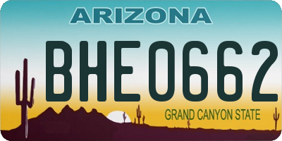 AZ license plate BHE0662