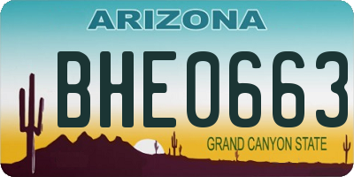 AZ license plate BHE0663
