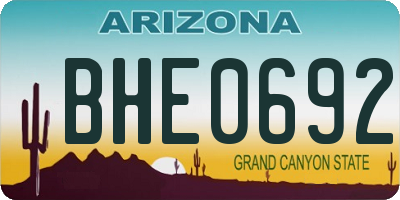 AZ license plate BHE0692