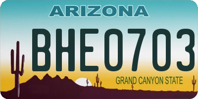 AZ license plate BHE0703