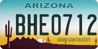 AZ license plate BHE0712