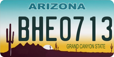 AZ license plate BHE0713