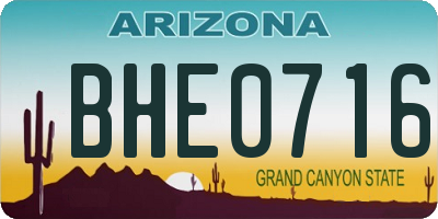 AZ license plate BHE0716