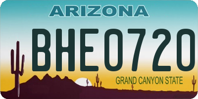 AZ license plate BHE0720