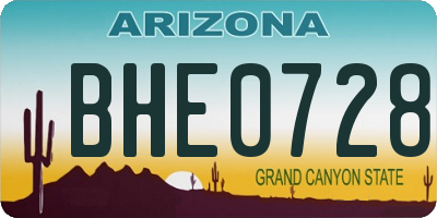 AZ license plate BHE0728
