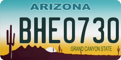 AZ license plate BHE0730