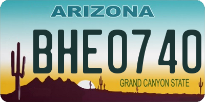 AZ license plate BHE0740