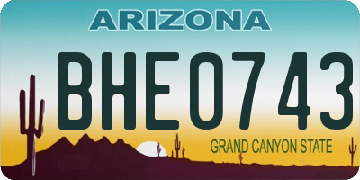 AZ license plate BHE0743