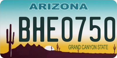 AZ license plate BHE0750