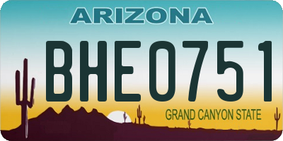AZ license plate BHE0751
