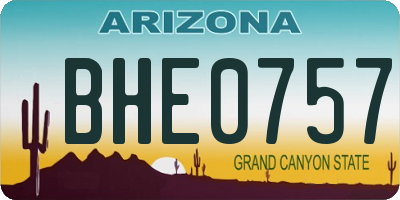 AZ license plate BHE0757