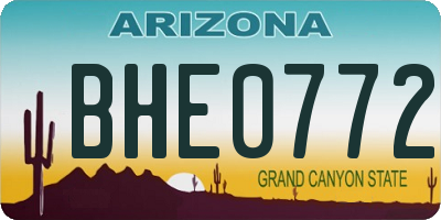 AZ license plate BHE0772