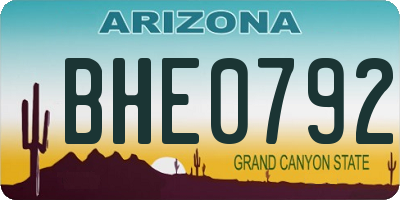 AZ license plate BHE0792