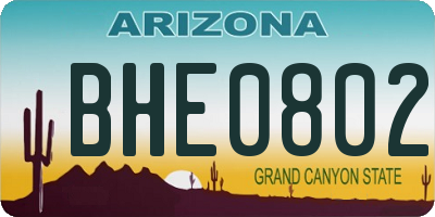 AZ license plate BHE0802