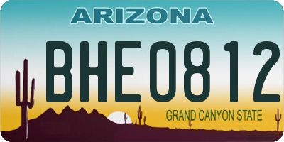 AZ license plate BHE0812