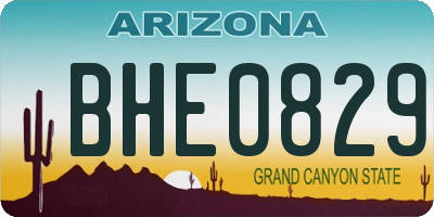 AZ license plate BHE0829