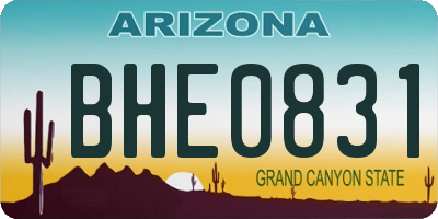 AZ license plate BHE0831