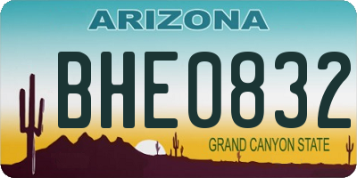 AZ license plate BHE0832