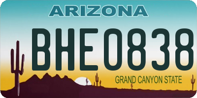 AZ license plate BHE0838