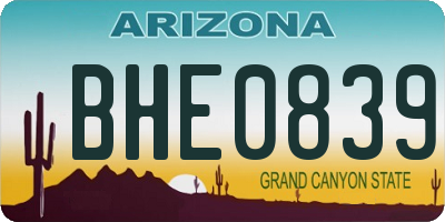 AZ license plate BHE0839