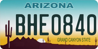 AZ license plate BHE0840